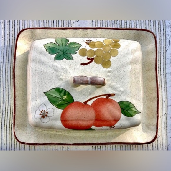 Vintage Retired Discontinued MIKASA FRUIT PANORAMA Lidded Butter Dish - Picture 4 of 10